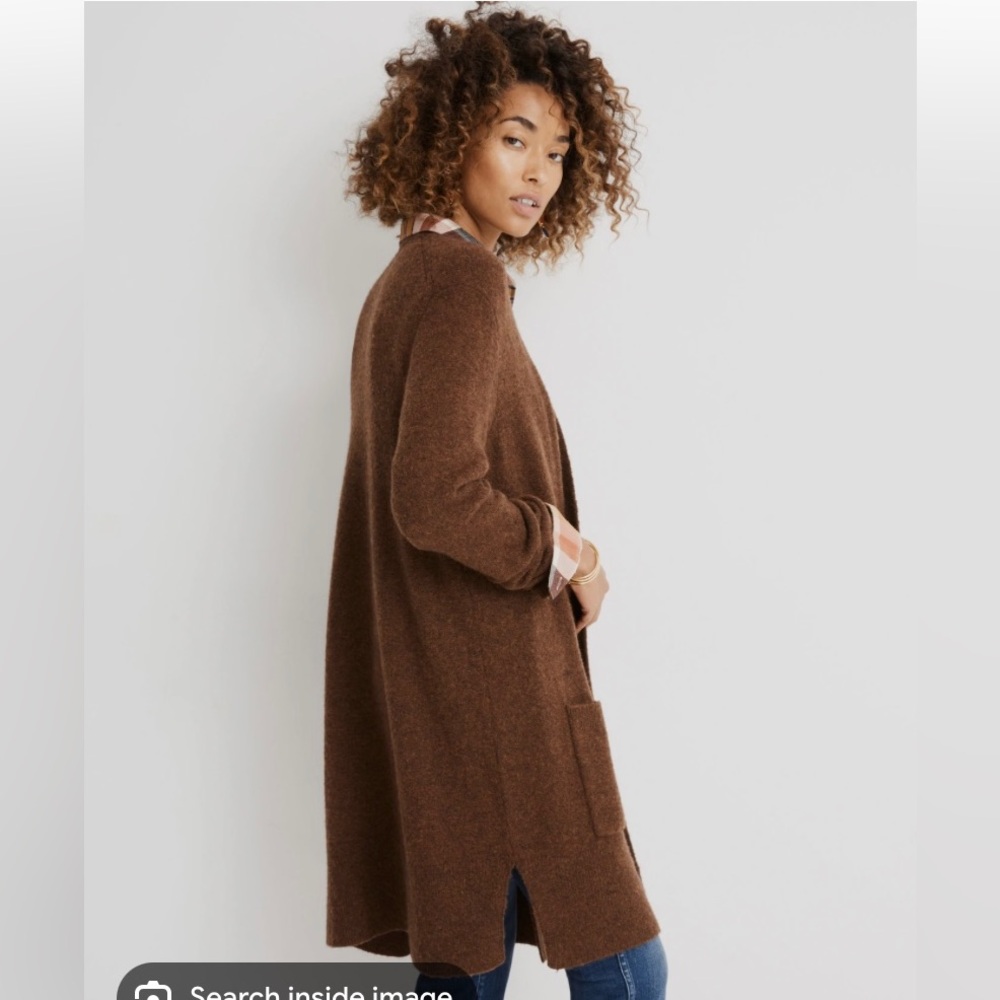Madewell Women’s Size Small Brown Cardigan Coziest Yarn Long Open Kent Sweater